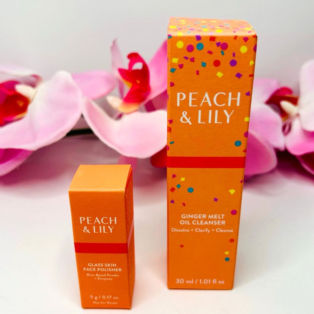 NEW Peach & Lily Glass Skin Face Polisher + Ginger Melt Oil Cleanser Bundle